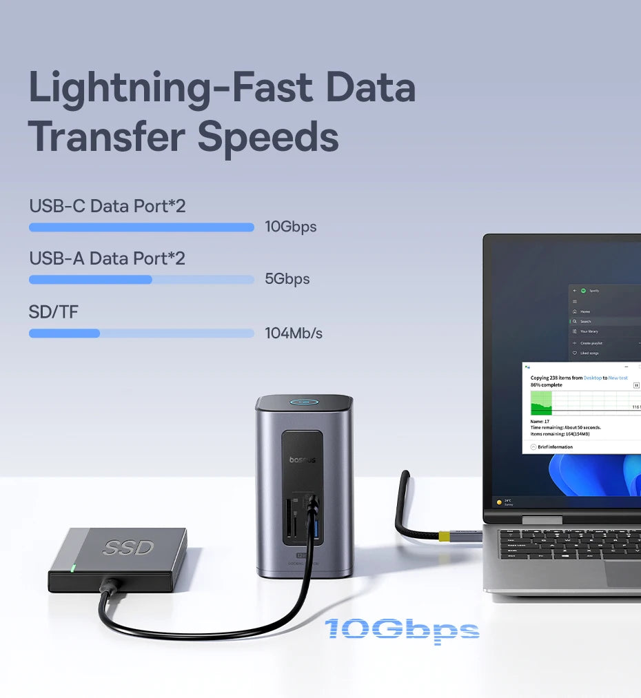 12-in-1 USB-C Docking Station with Dual 4K HDMI and 100W Power Delivery