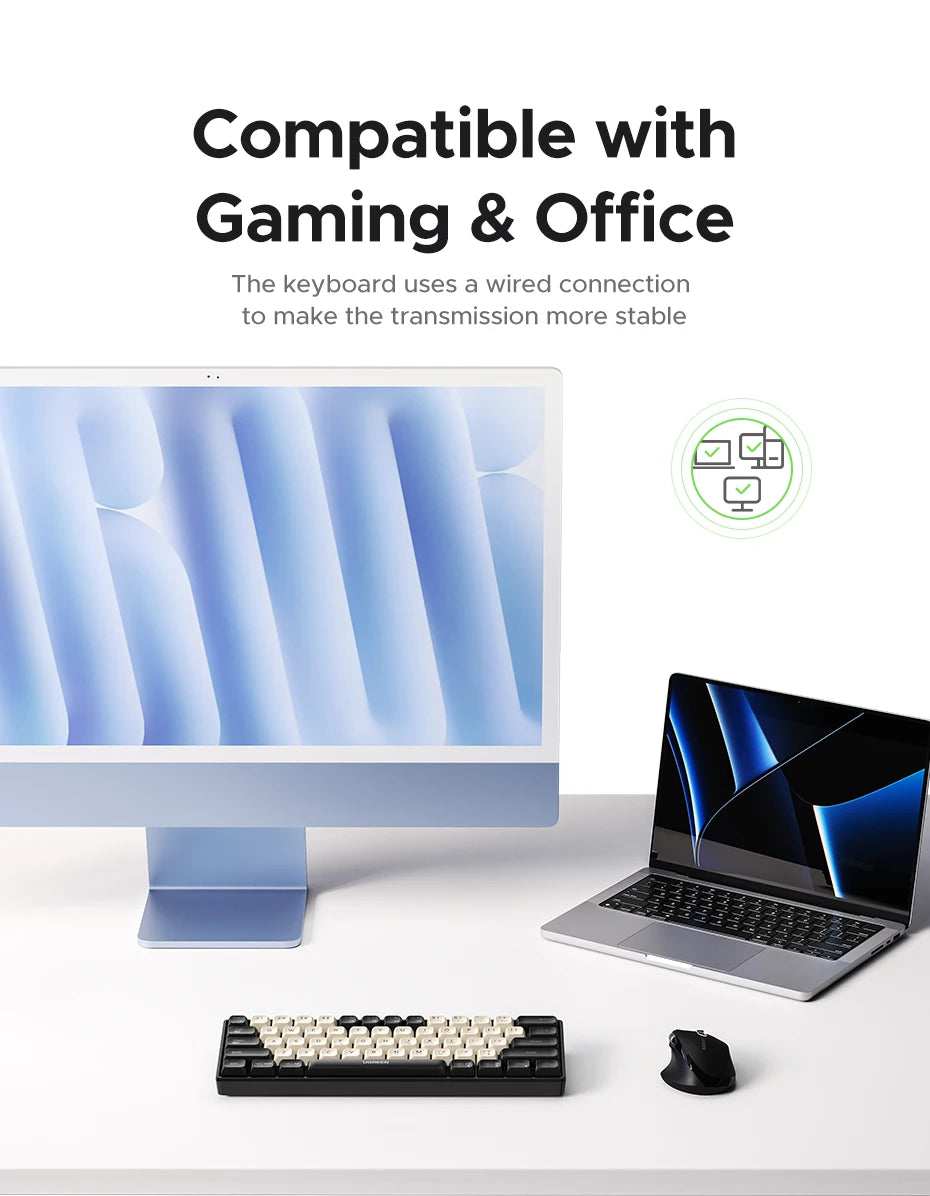 61-Key Compact Wired Mechanical Gaming Keyboard - 15