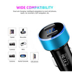 3.1A Dual USB Car Charger with LED Digital Voltage Display 12V 24V