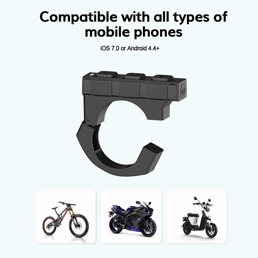 Bluetooth 5.3 Handlebar Media Remote for Motorcycles