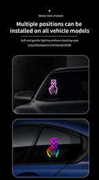 Solar USB Heart Neon LED Car Window Atmosphere Light with Sensors