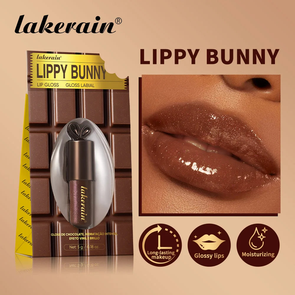 Moisturizing Chocolate Shimmer Lip Gloss for Hydrated Plump Lips