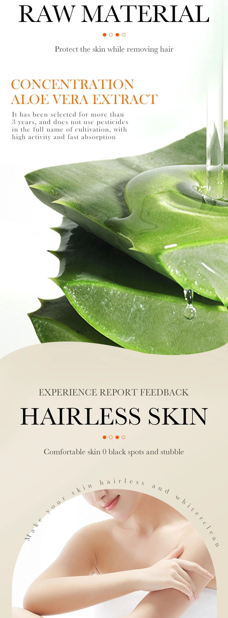 Painless Aloe Vera Hair Removal Cream for Full Body - 11