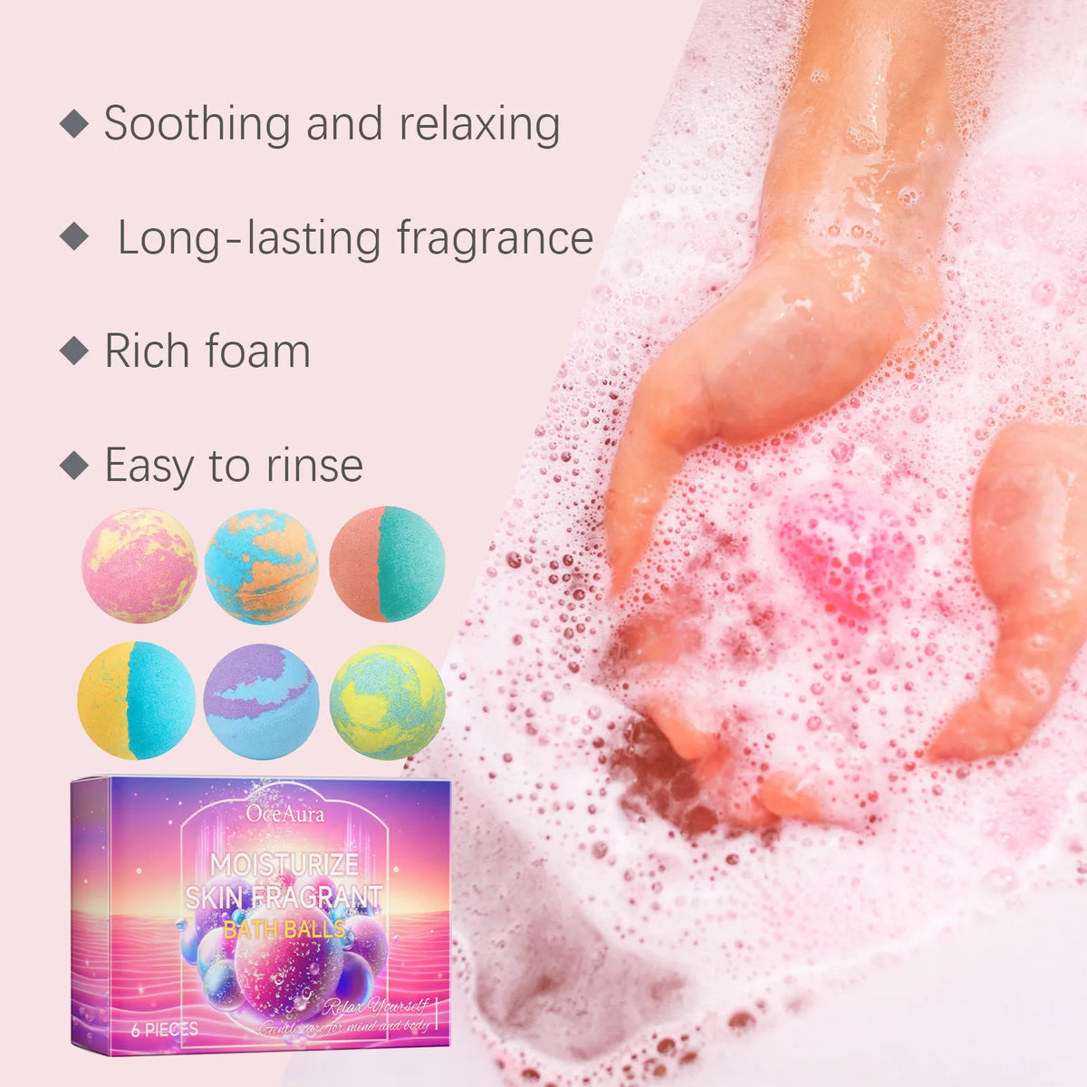 Aromatherapy Moisturizing Bath Bombs for Stress Relief