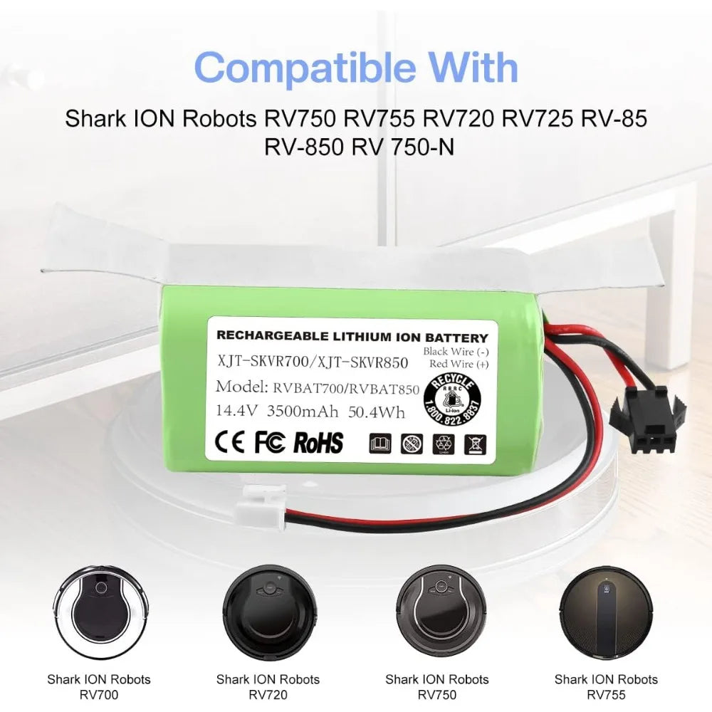 Replacement 14.4V 3500mAh Battery for Robot Vacuum Cleaners