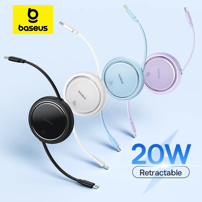 Retractable USB-C to Lightning 20W Fast Charging Cable