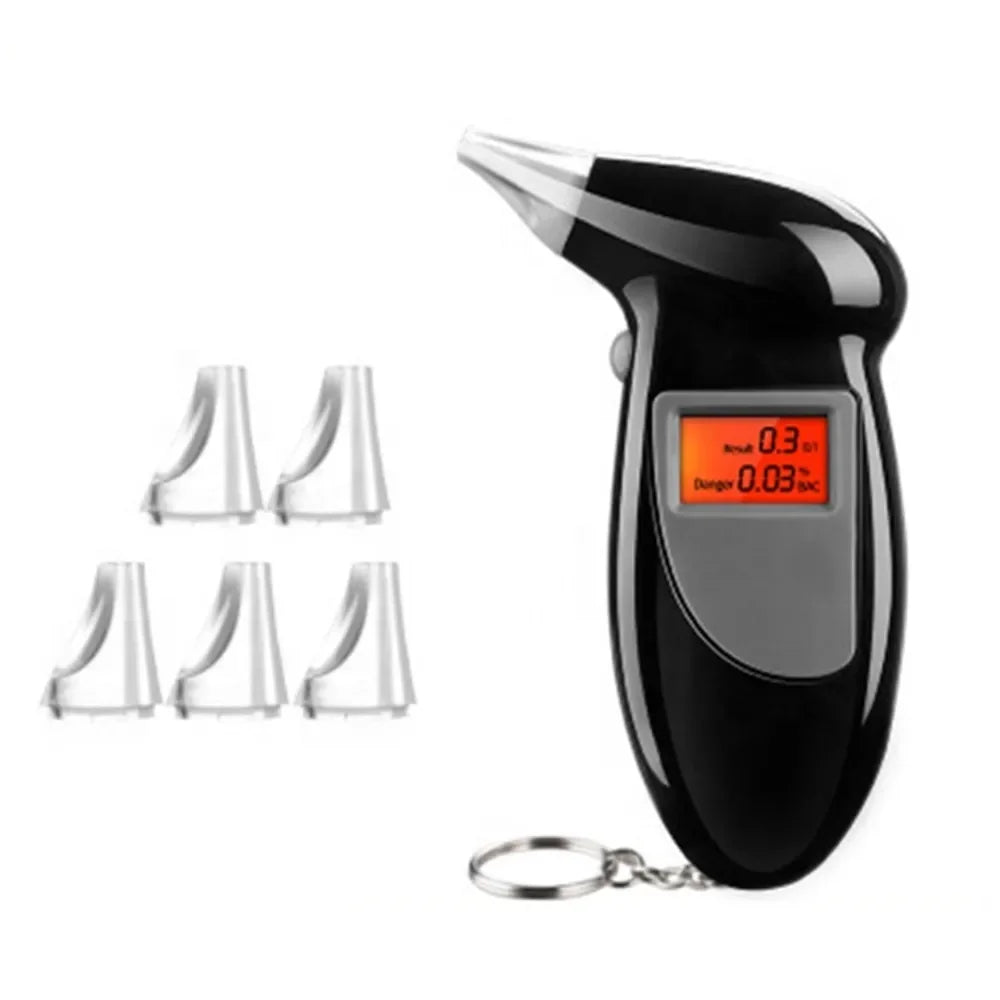 Digital Alcohol Breath Tester with LCD Display and 5 Mouthpieces