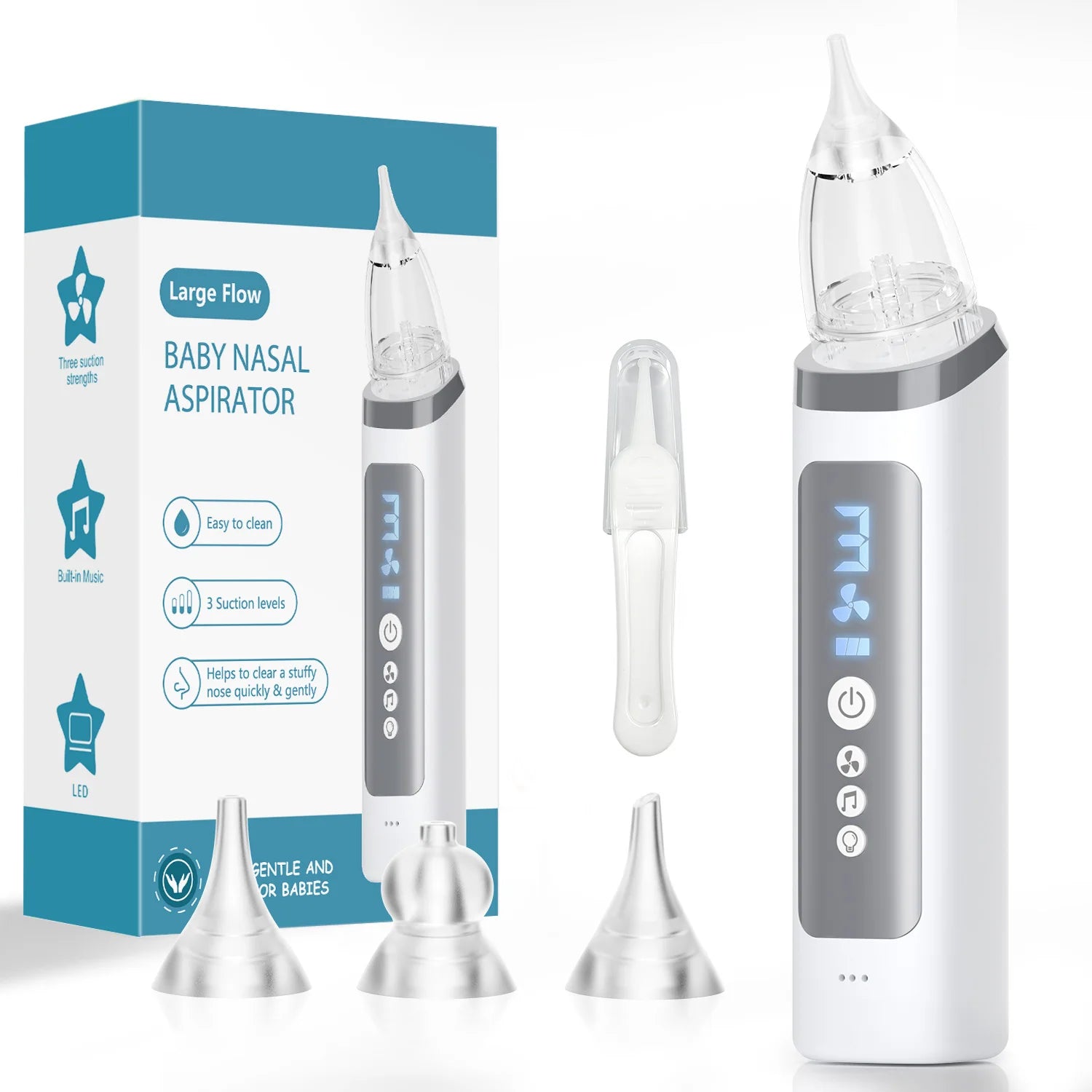 Electric Baby Nasal Aspirator with Music and Adjustable Suction - 18