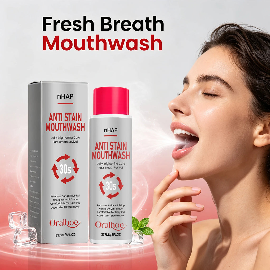 Alcohol-Free Anti-Stain Whitening Mouthwash for Daily Oral Care