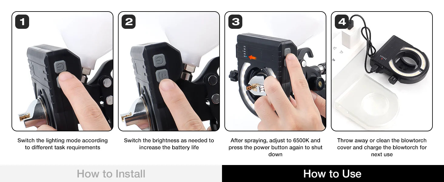 Adjustable LED Spray Gun Light for Paint Precision - 10