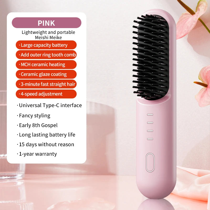 Fast Heating Cordless Hair Straightening Brush