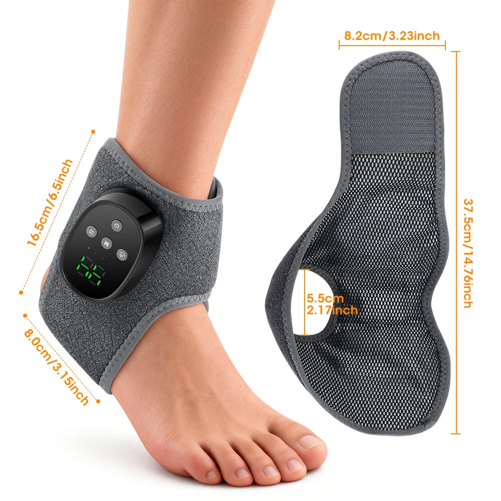 Electric Heated Ankle Massage Brace with Vibration