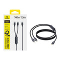 140W 2-in-1 USB-C Fast Charging Data Cable for Laptops and Tablets