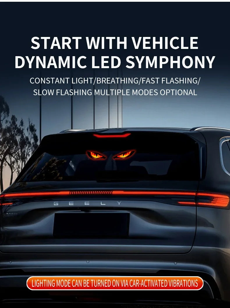 Solar Powered Demon Eye LED Car Warning Light