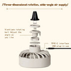 Portable 5V USB Car Air Vent Cooling Fan with 3 Gears and RGB Light