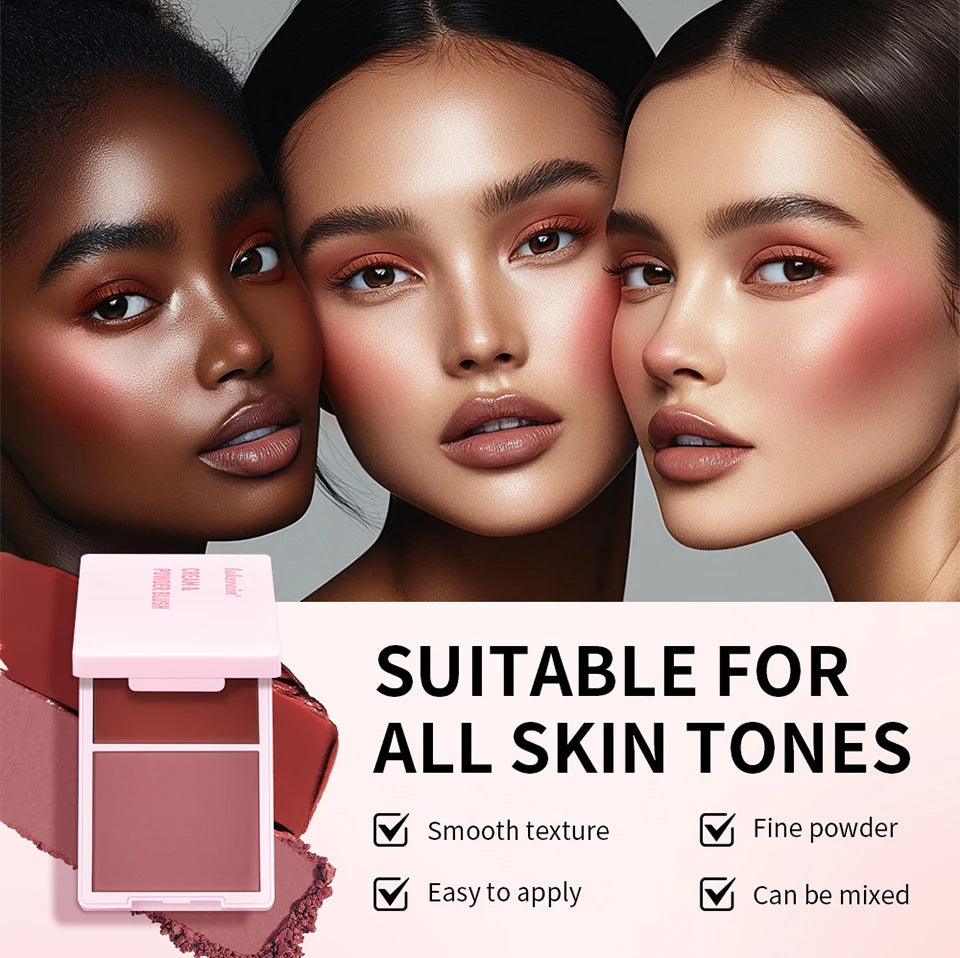 2-in-1 Cream and Powder Blush Palette - 9