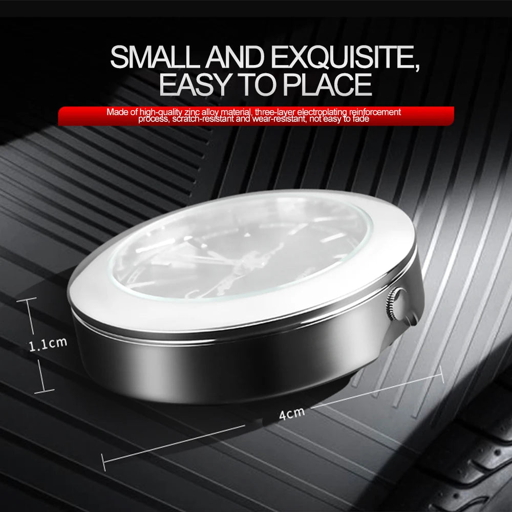 Luminous Quartz Analog Clock for Car Dashboard Boat and Bike