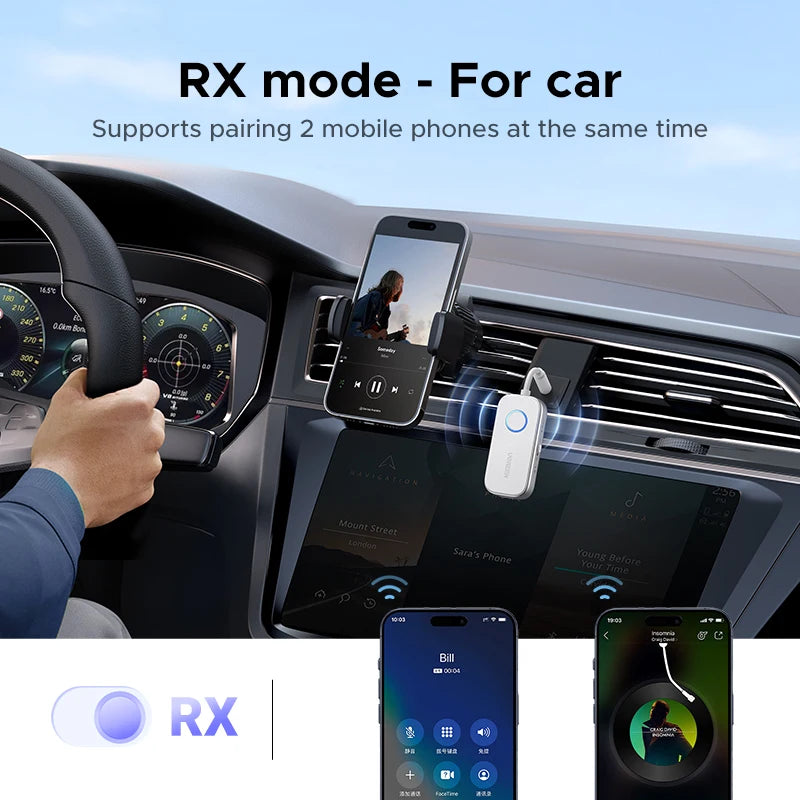 Bluetooth 5.4 Airplane Audio Transmitter and Receiver Adapter