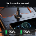 48W Dual Port Fast Car Charger with USB-C and USB-A