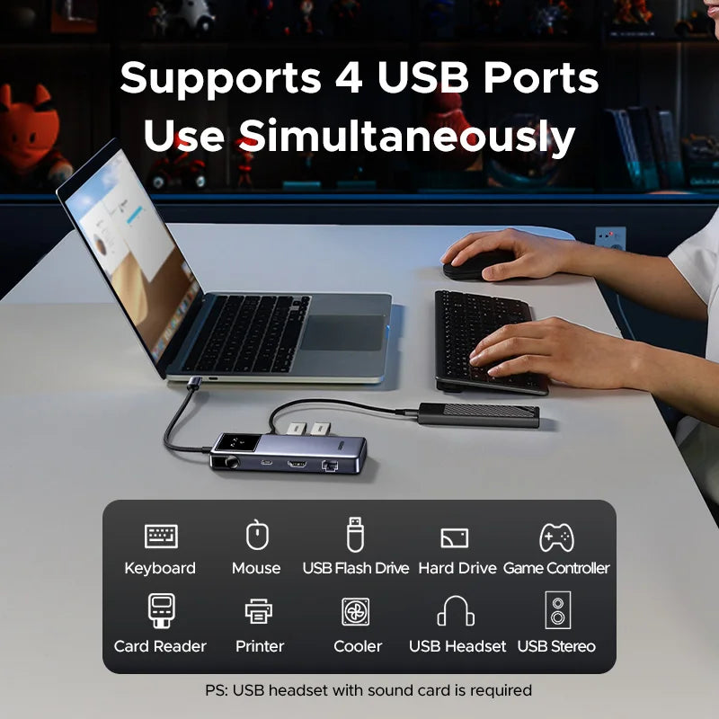 7-in-1 USB-C Hub with 4K 60Hz HDMI and Gigabit Ethernet - 5
