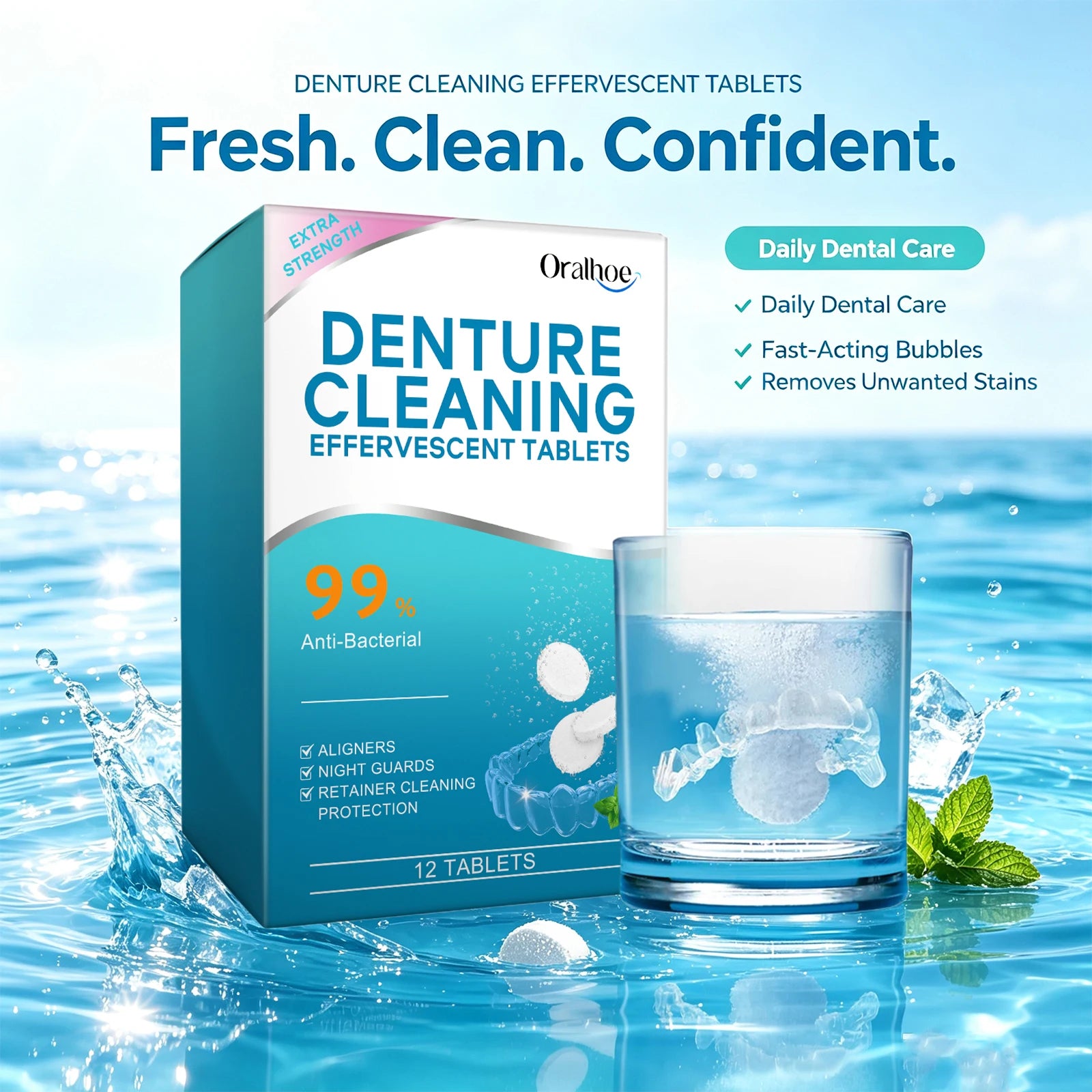 Effervescent Denture and Retainer Cleaning Tablets - 1