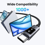 100W USB-C Fast Charging Cable with LED Emoji Display