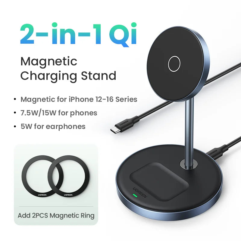 2-in-1 Magnetic Wireless Charging Stand for iPhone and Earbuds - 19