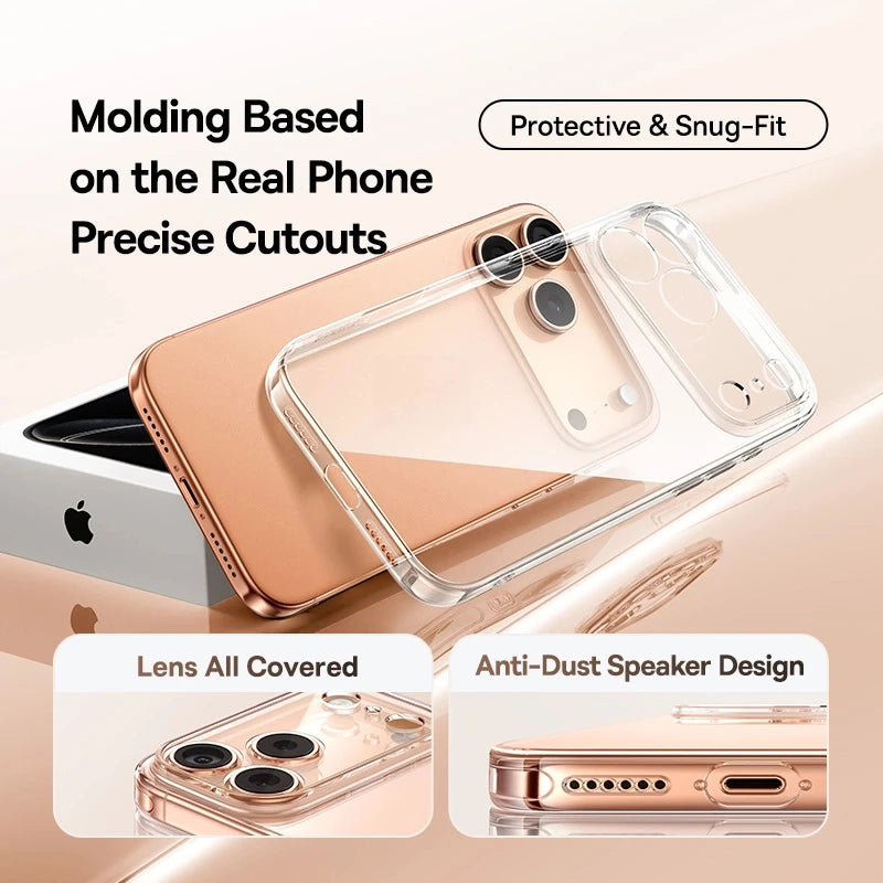 Ultra-Thin Clear Protective Case for iPhone 17, 16, and 15 Series