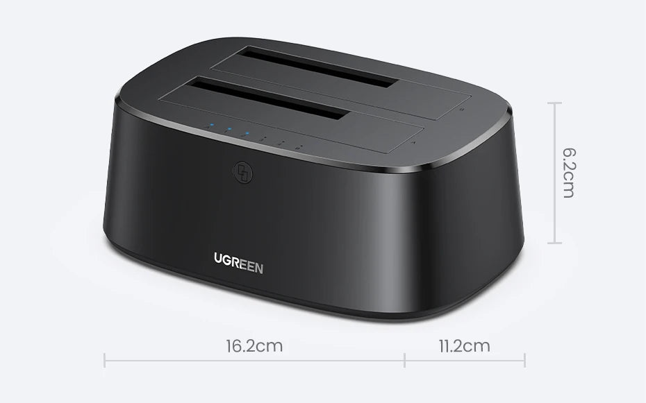 Dual-Bay Hard Drive Docking Station for 2.5/3.5 Inch SATA HDD SSD - 21