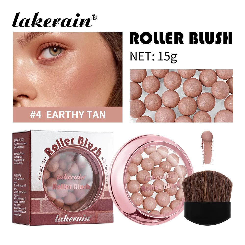 Spherical Powder Bead Blusher for Natural Shimmer Makeup