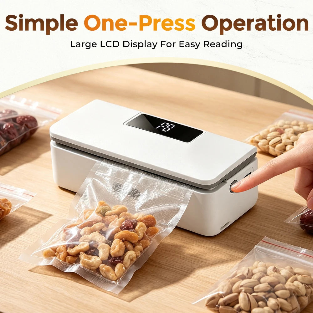 Rechargeable Portable Food Bag Sealer with Cutter
