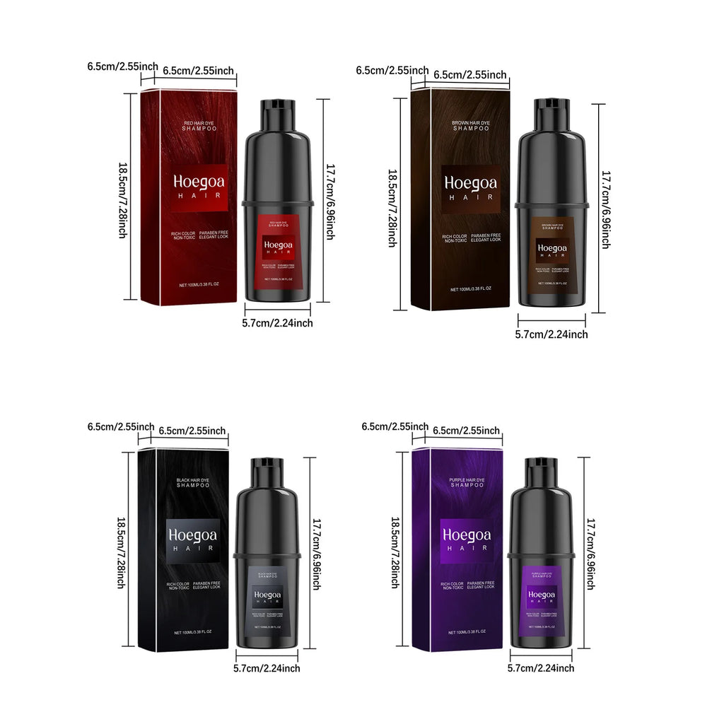 Instant Hair Color Dye Shampoo for Easy Grey Coverage