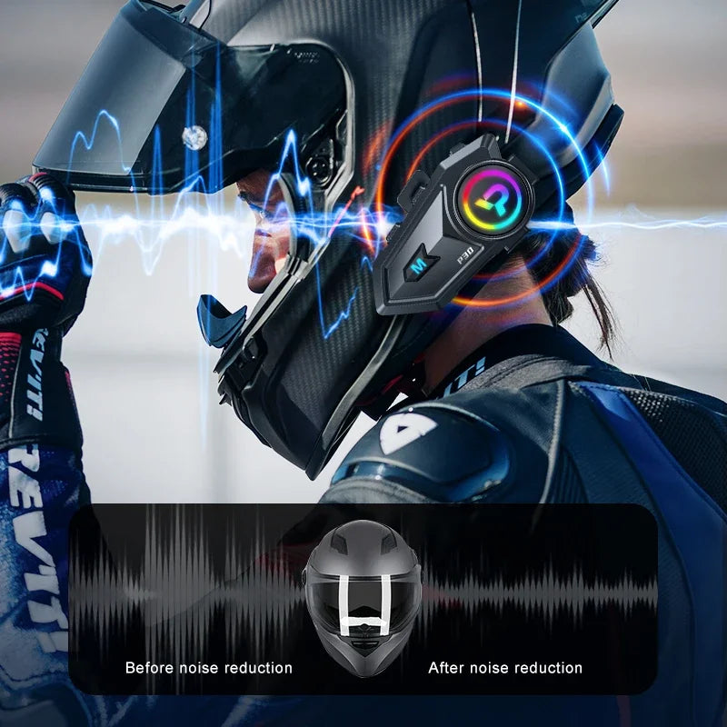 Bluetooth 6.0 Motorcycle Helmet Intercom Headset
