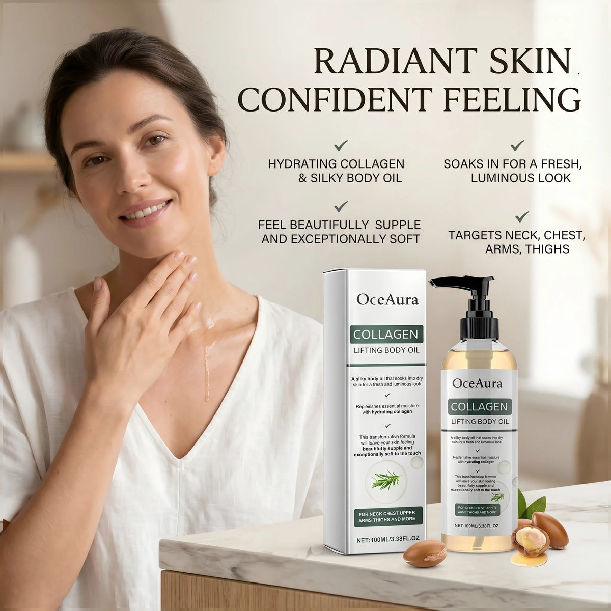 Collagen Body Firming Massage Oil for Skin Tightening