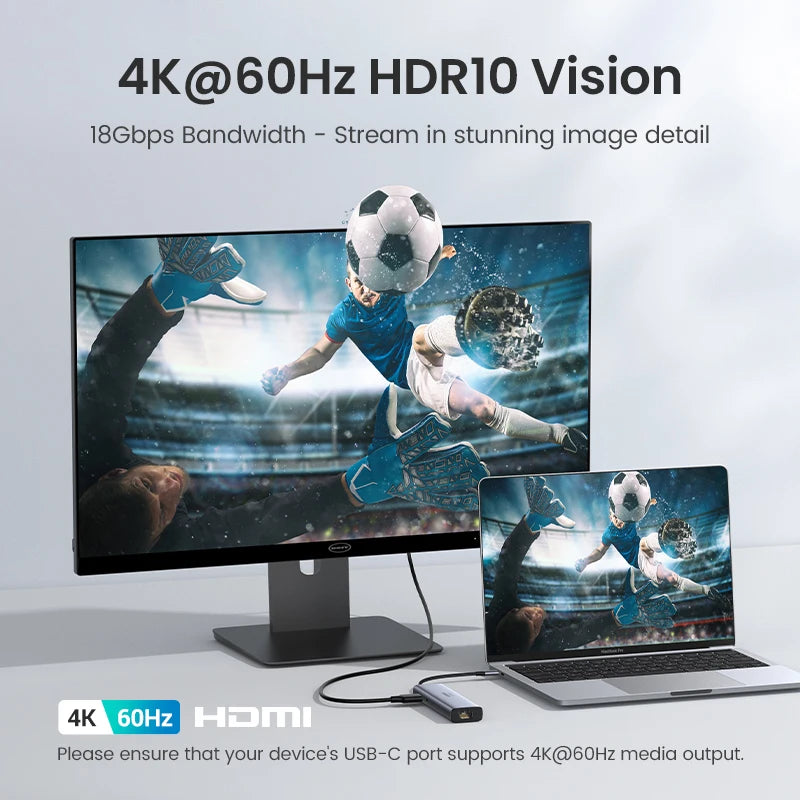 7-in-1 USB-C Hub with 4K 60Hz HDMI and 100W Power Delivery
