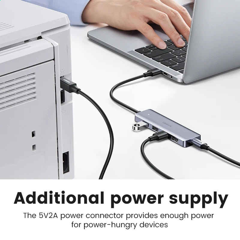 4-Port USB 3.0 Data Hub with Power Supply