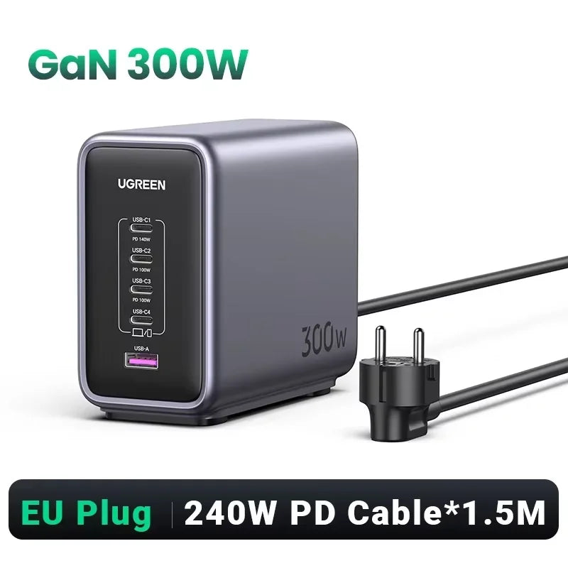 300W GaN Desktop Charging Station for Laptops and Smartphones - 27