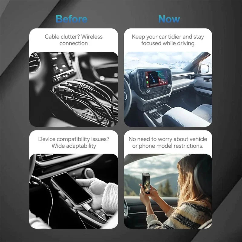 2 In 1 Wireless CarPlay and Android Auto Adapter Bluetooth 5.0 Dongle