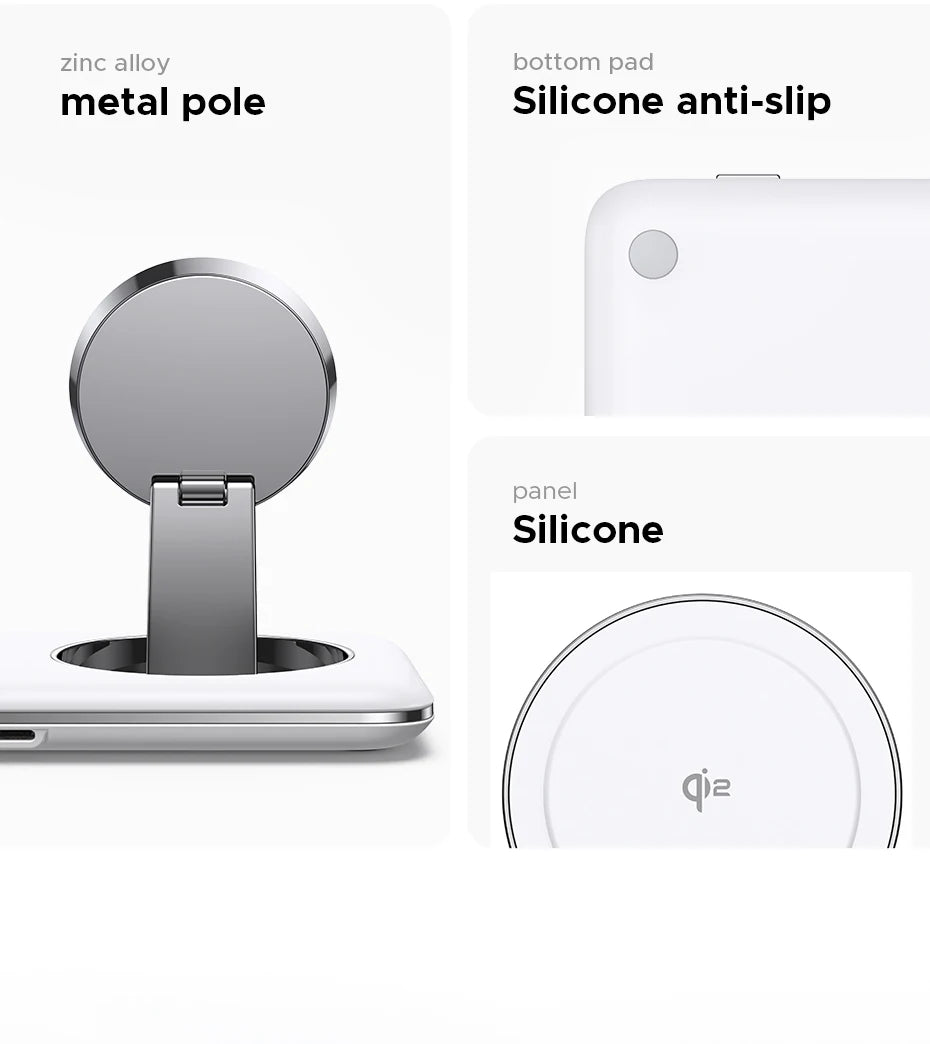 2-in-1 Magnetic Wireless Charging Station for iPhone and Earphones