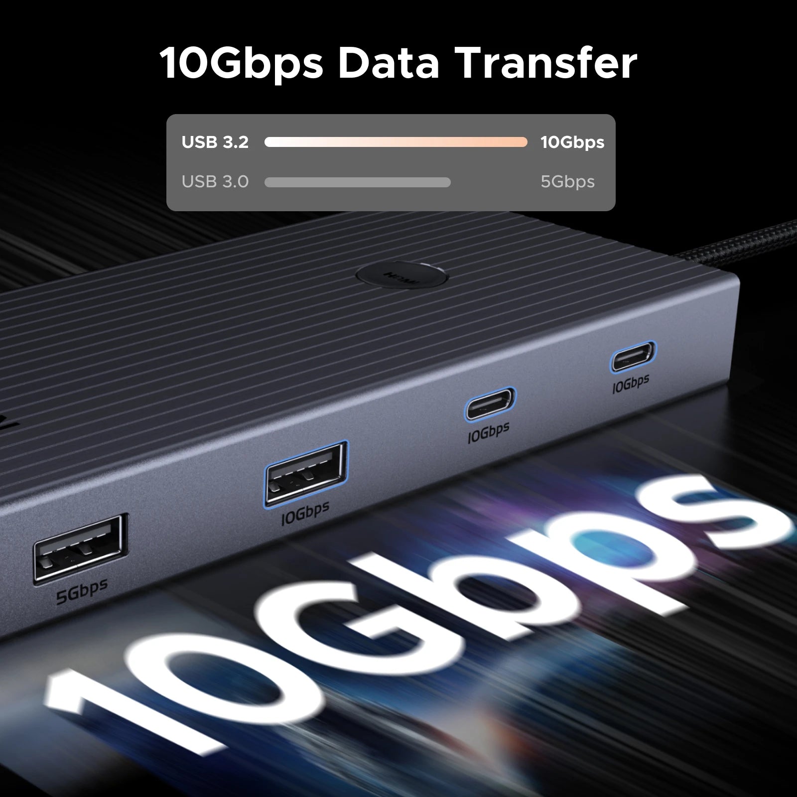 9-in-1 USB-C Hub 4K 60Hz Docking Station with 100W Power Delivery - 3