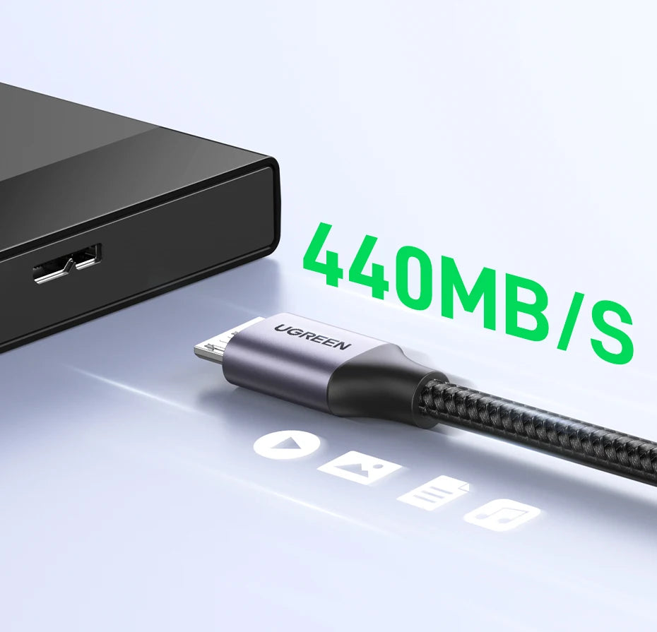 USB 3.0 to Micro B Data Cable for Hard Drives