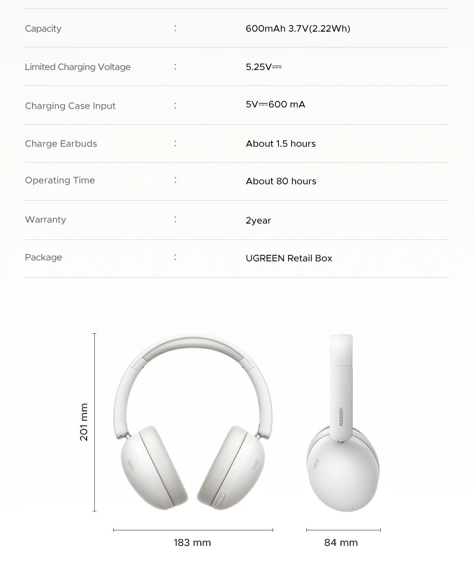 Wireless Bluetooth 5.4 Over-Ear Headphones with 80H Playtime - 23