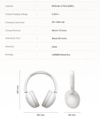 Wireless Bluetooth 5.4 Over-Ear Headphones with 80H Playtime