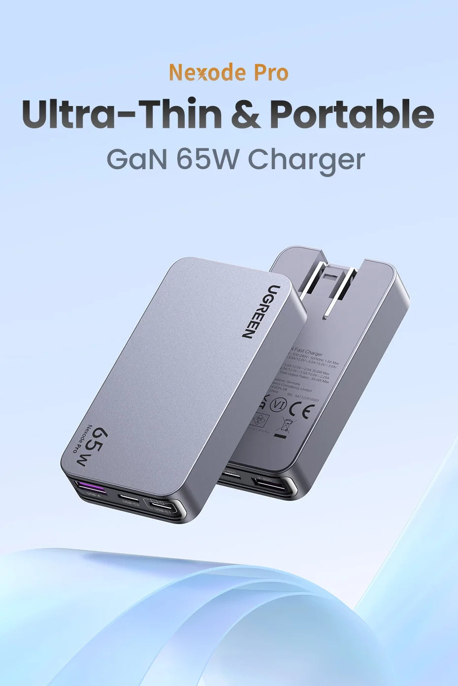 65W GaN Fast Wall Charger for Laptops and Smartphones - 7