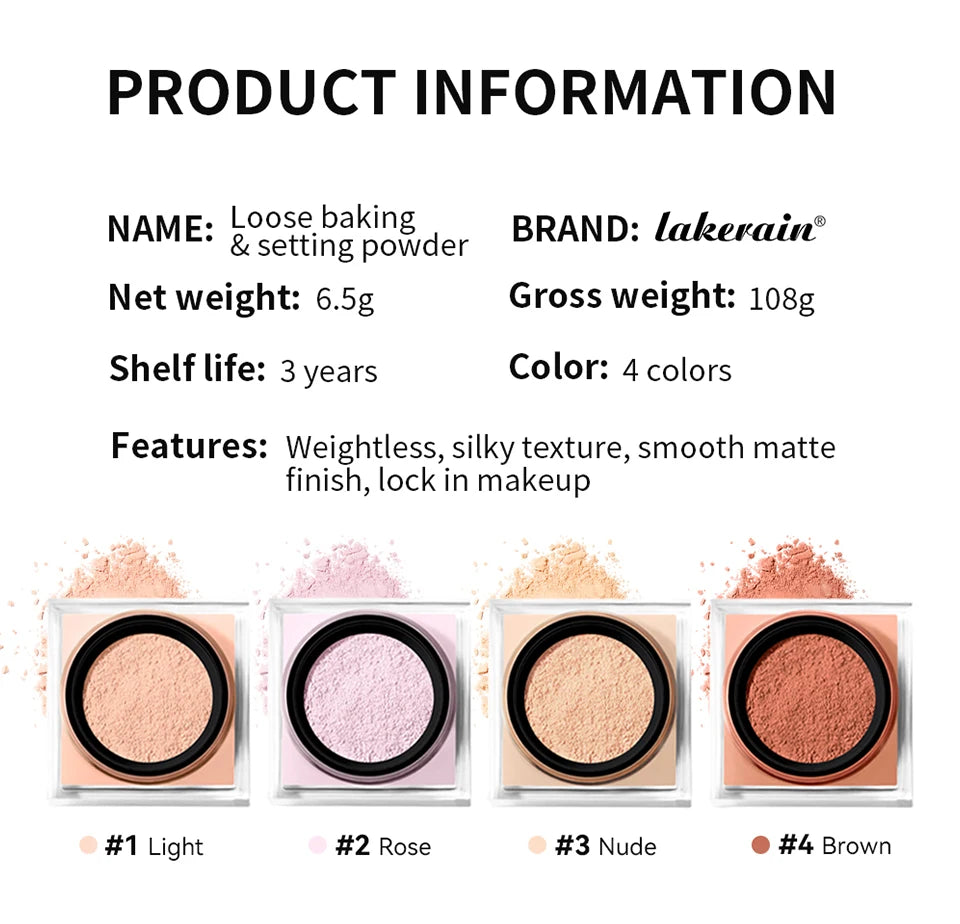 Matte Finishing Loose Baking Setting Powder for Long-Lasting Wear - 14