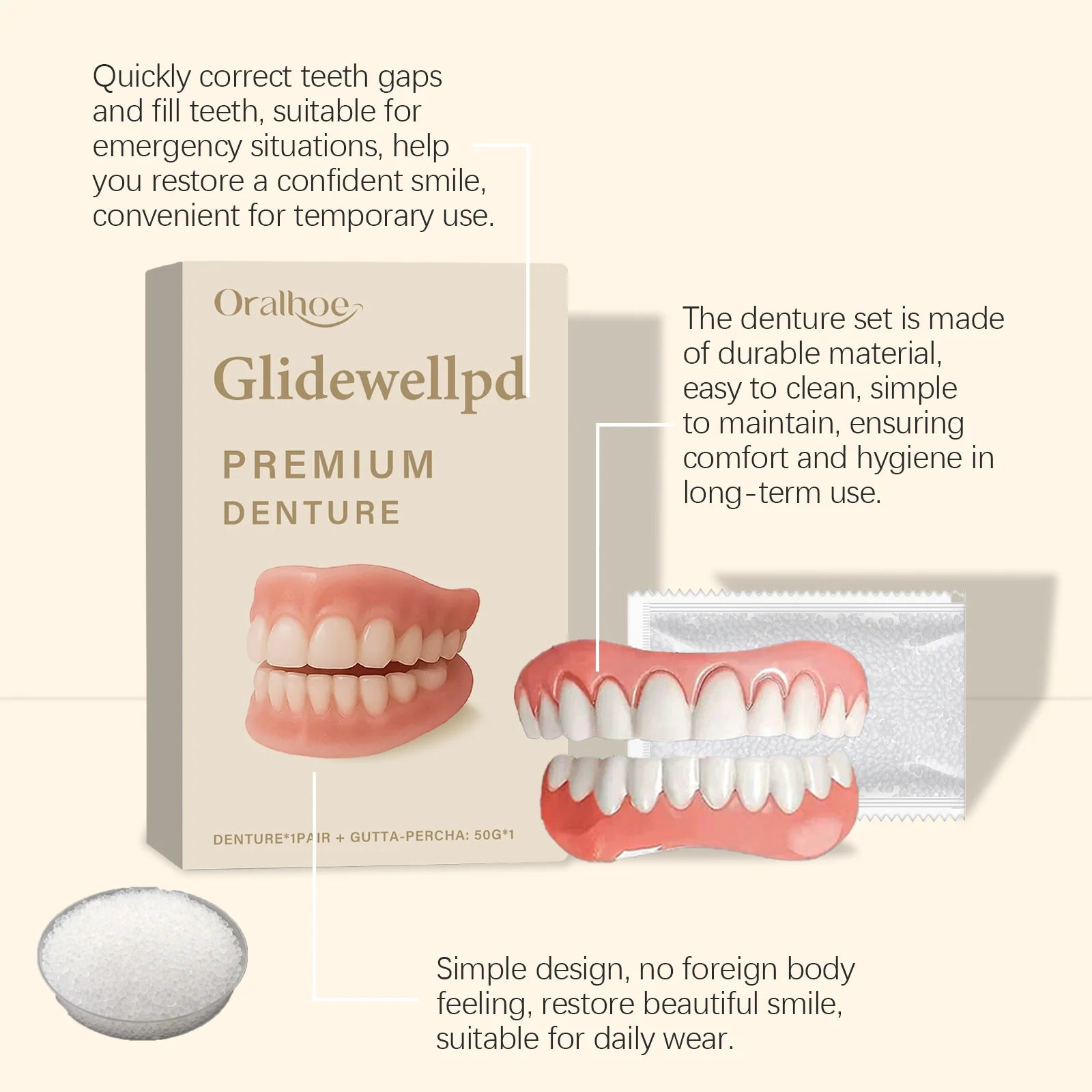 Silicone Temporary Denture Set for Missing Teeth - 12