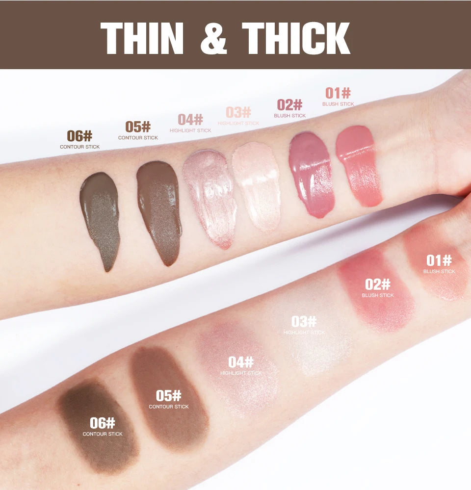 Liquid Contour, Blush and Highlighter Wand with Cushion Applicator