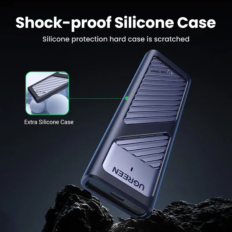 Dual Protocol M.2 NVMe and SATA SSD External Enclosure 20Gbps - 5