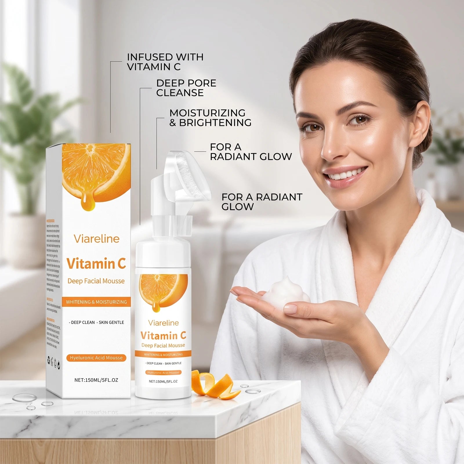 Vitamin C Brightening Facial Cleansing Foam - 3