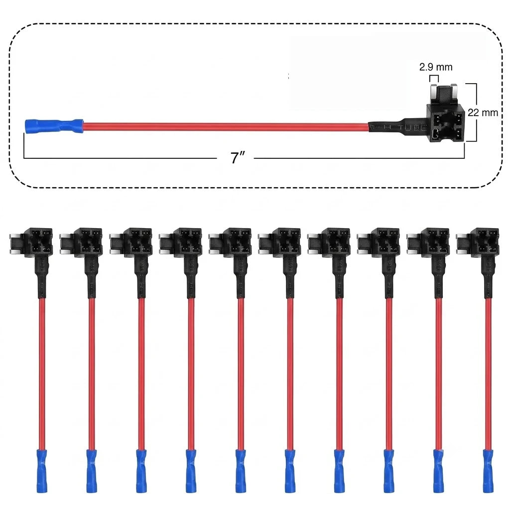 10pcs Car Fuse Holder Circuit Tap Adapter Micro Mini Standard Size